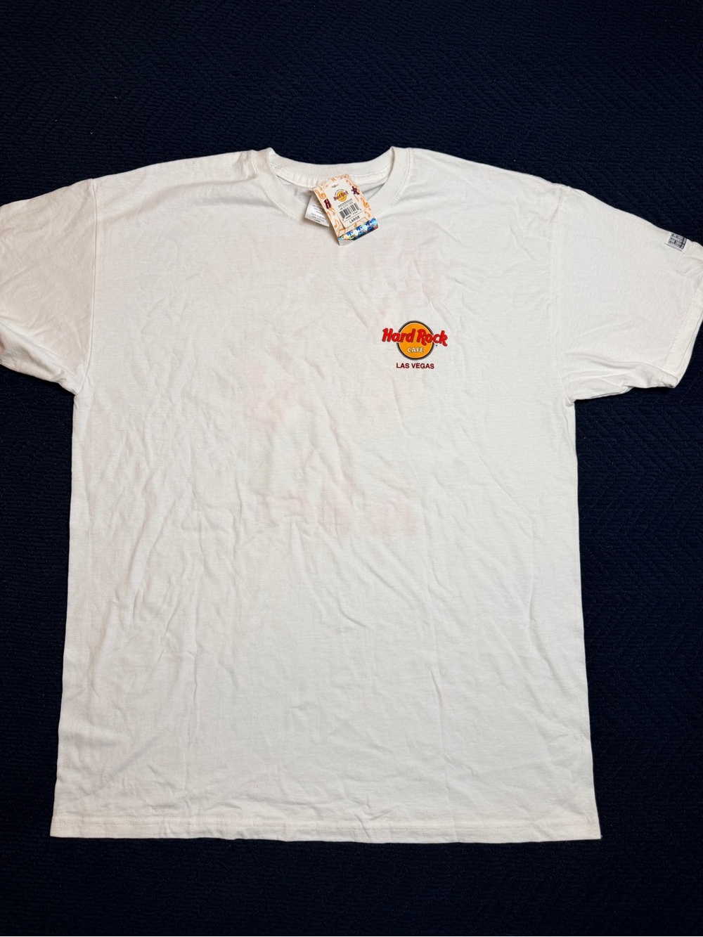 Hard Rock Cafe White Las Vegas Small Logo Tee - Men's Short Sleeve